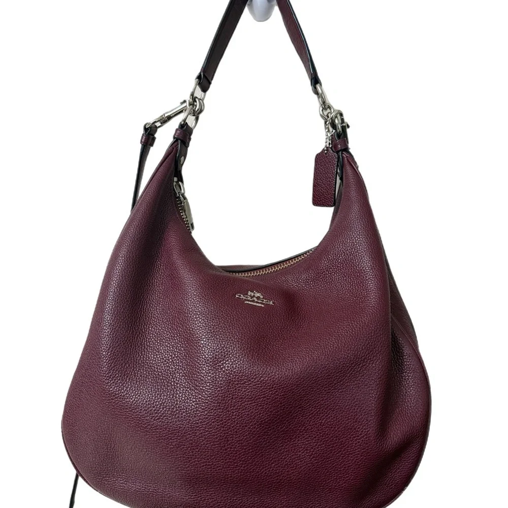 Coach #F38259 Deep Red Leather Hobo Bag